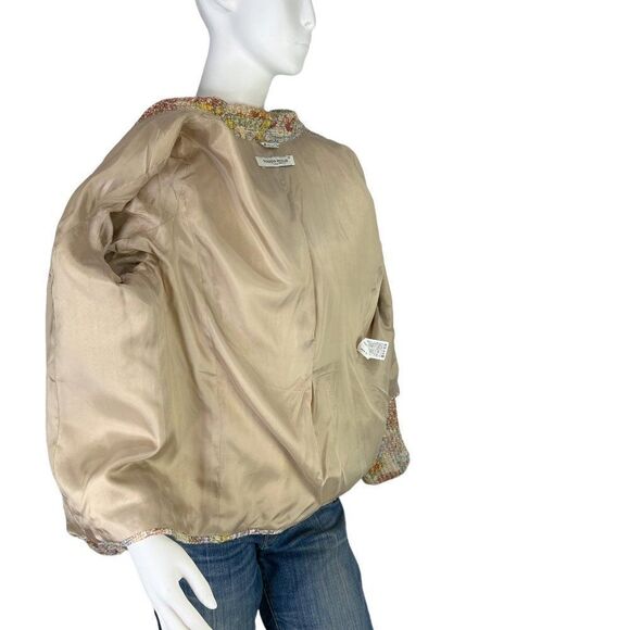 Marina Rinaldi Woven Tweeded Floral Blazer Jacket  Sz IT 25, US 16 Large - Picture 11 of 15